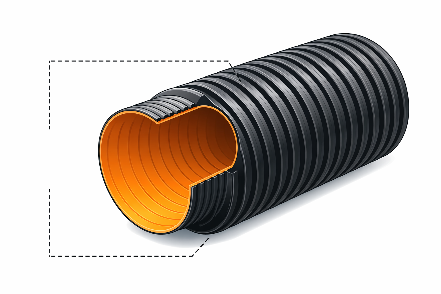 гофрированная труба ПП для канализации