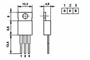Цоколевка и размеры транзистора КТ805АМ